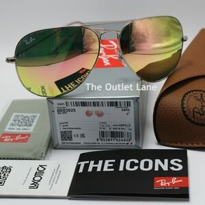 Model Display RayBan Aviator Pink Mirror RB3025 Reflective